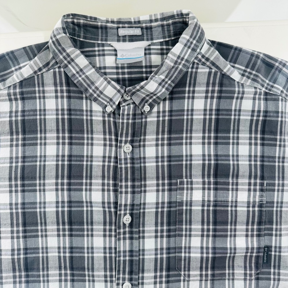 Columbia‎ Plaid Button Down Short Sleeve Regular Fit Shirt XXL